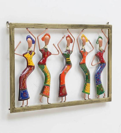 Wall Art : Wrought Iron Dancing Doll Wall Art In Multicolour