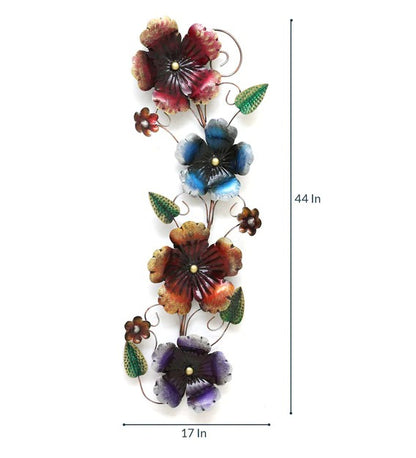 Wall Art : Wrought Iron Leaf Wall Art In Multicolour