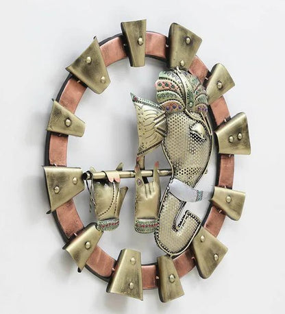 Wall Art : Wrought Iron Lord Ganesha Wall Art In Brown