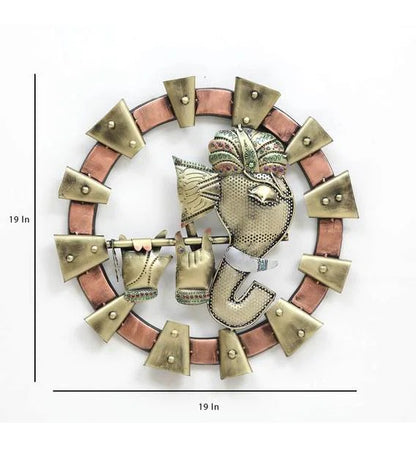 Wall Art : Wrought Iron Lord Ganesha Wall Art In Brown