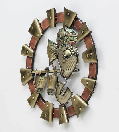 Wall Art : Wrought Iron Lord Ganesha Wall Art In Brown