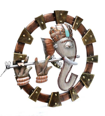 Wall Art: Wrought Iron Lord Ganesha Wall Art In Copper