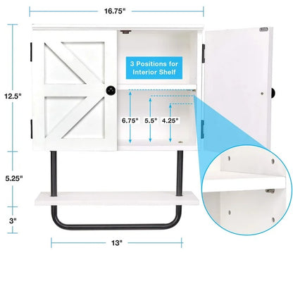 Wall Cabinets: 13.4'' W x 17.3'' H x 7.9'' D Solid Wood Wall Mounted Bathroom Cabinet