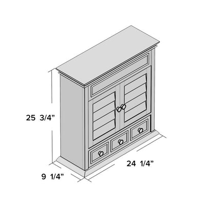 Wall Cabinets: 23.63'' W x 25'' H x 9'' D Solid Wood Wall Mounted Cabinet