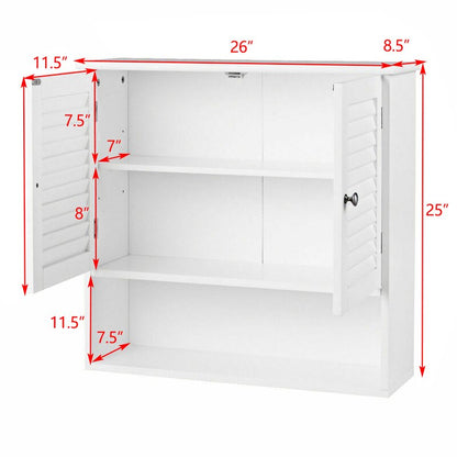 Wall Cabinets: 26'' W x 25'' H x 8.5'' D  Wall Mounted Cabinet