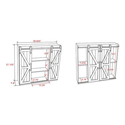Wall Cabinets 29.9 W x 27.2 H x 7.9 D Wall Mounted Bathroom Cabinets