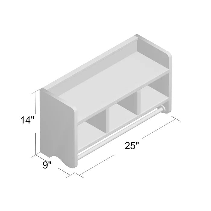 Wall Cabinets: 2 Piece Shelf with Towel Bar Bathroom Cabinet