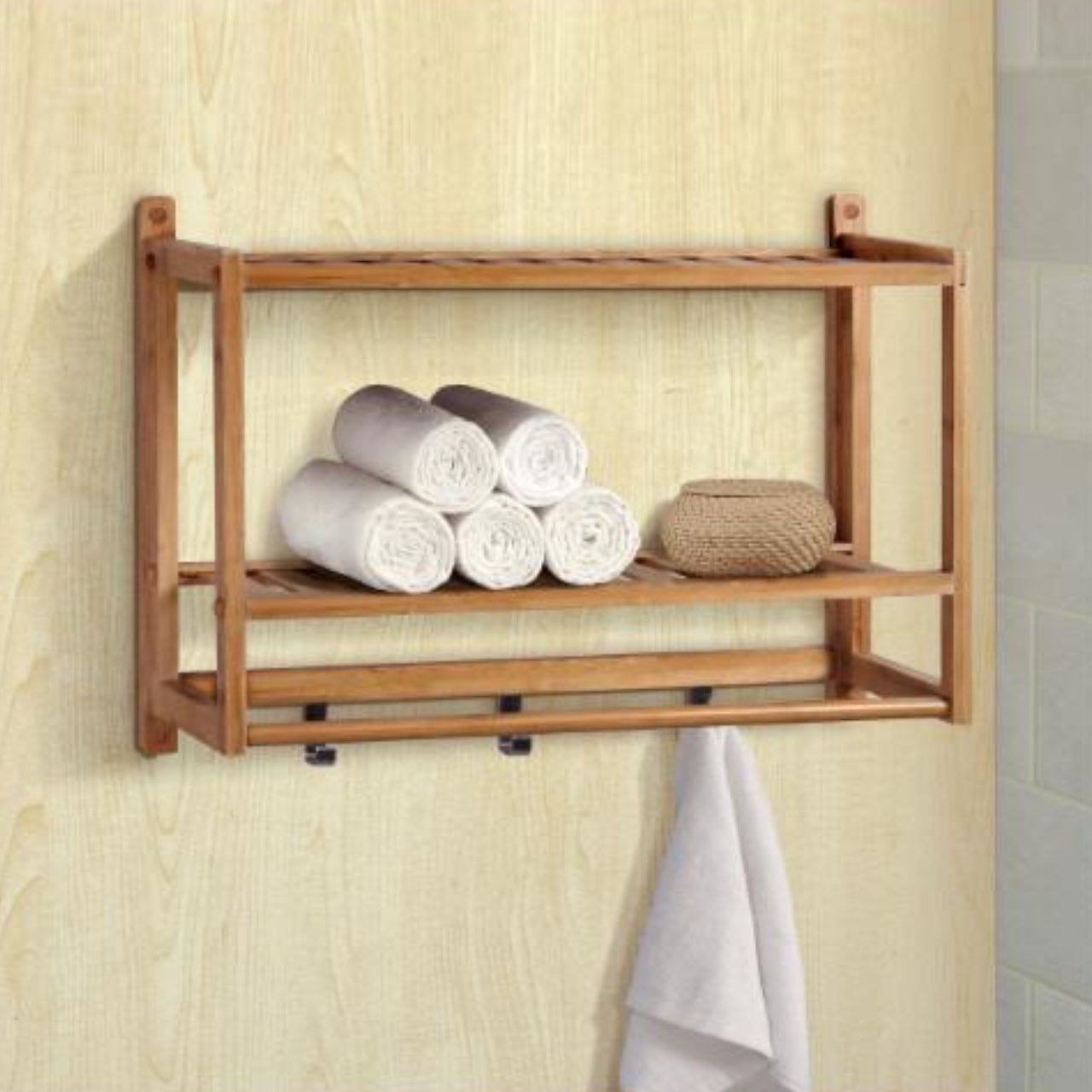 Wall Cabinets  Bamboo Natural Spa Wall Organizer