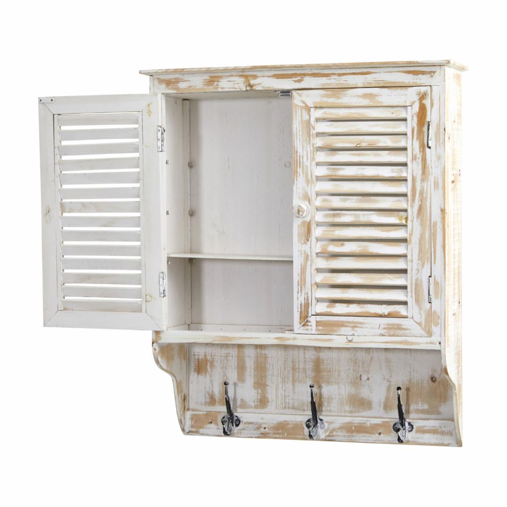 Wall Cabinets: Natural 2 Door Wall Cabinet with Hooks
