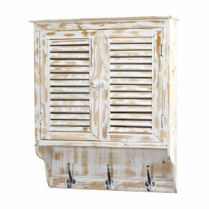 Wall Cabinets: Natural 2 Door Wall Cabinet with Hooks