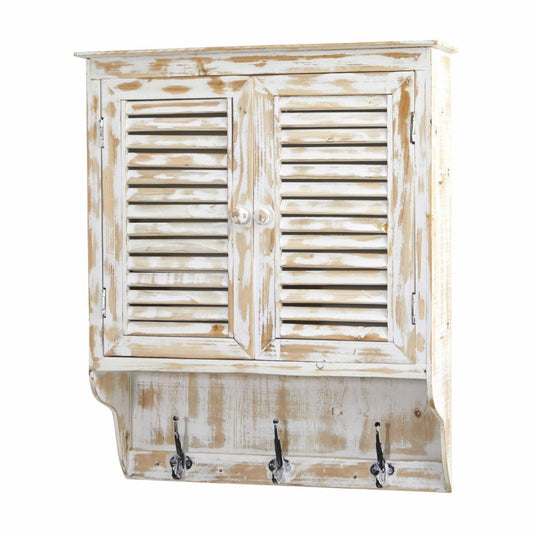 Wall Cabinets: Natural 2 Door Wall Cabinet with Hooks