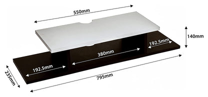 Wall Mount TV Unit: TV Unit And Set Top Box Shelf Stand