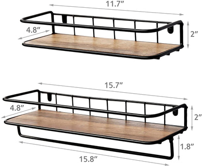 Wall Shelf Towel Bar Over Toilet Kitchen Mounted