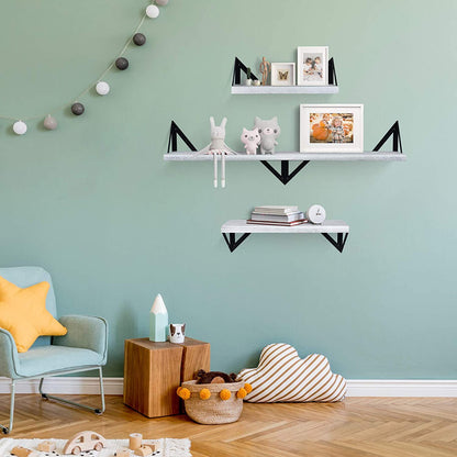 Wall Shelves Bedroom, Living Room, Bathroom, Kitchen, Office and More, Gray 