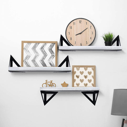 Wall Shelves Bedroom, Living Room, Bathroom, Kitchen, Office and More, Gray 