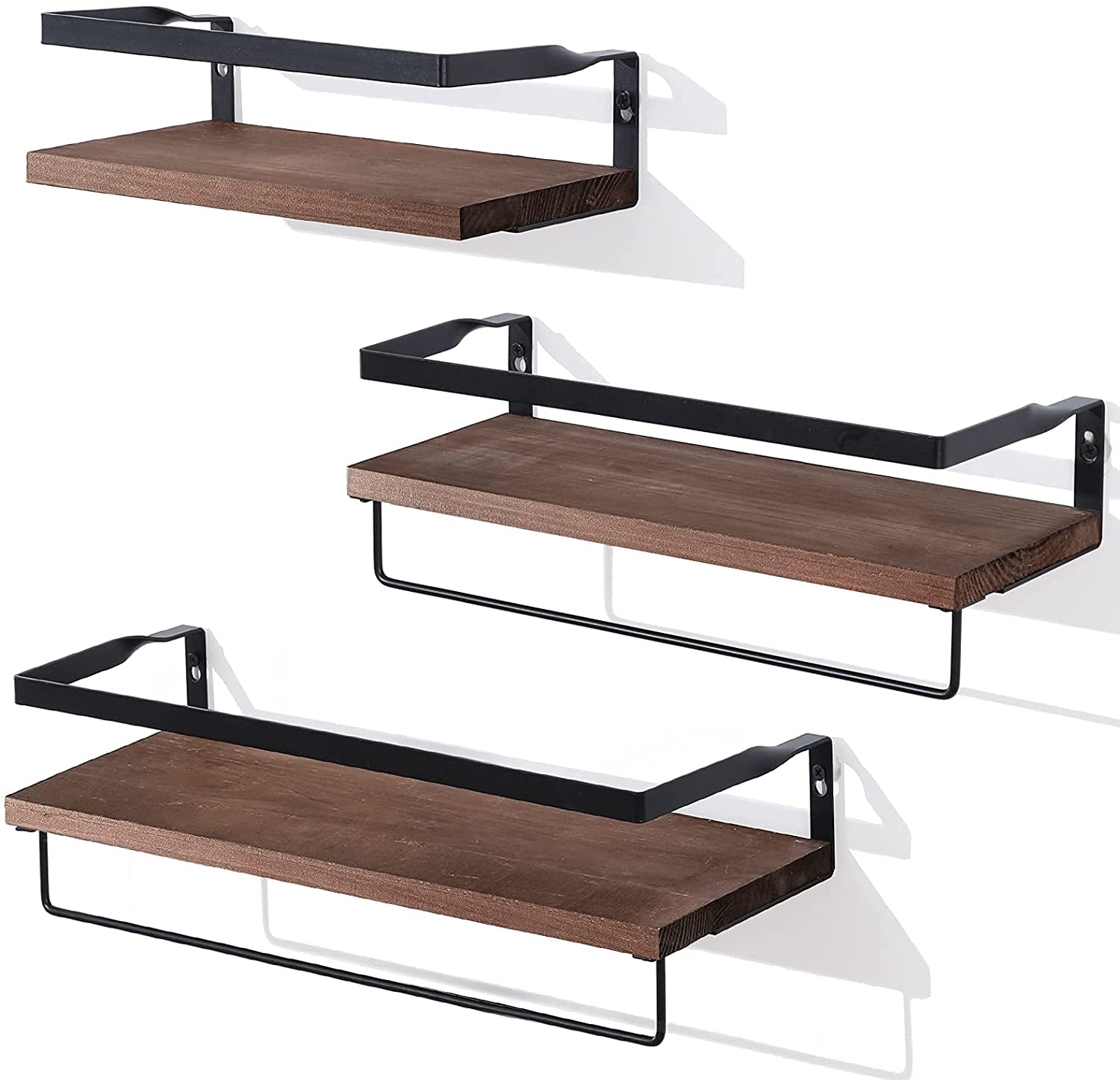 Wall Shelves Decor Accessories for Bathroom, Kitchen, Bedroom, Office, Over Toilet - Brown