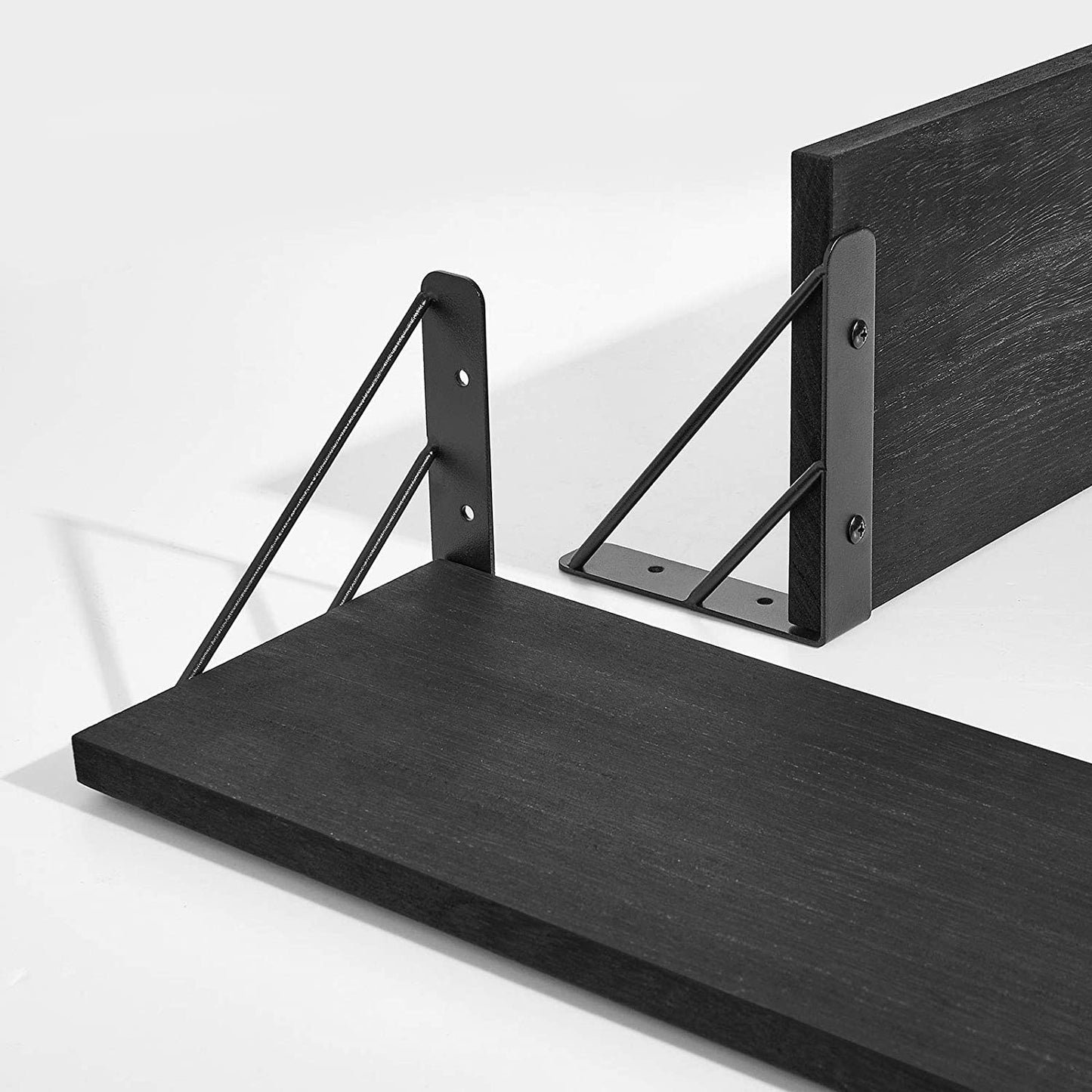 Wall Shelves: Decor Set of 3 for Bedroom, Bathroom, Living Room, Kitchen, Office, Laundry Room (Black)