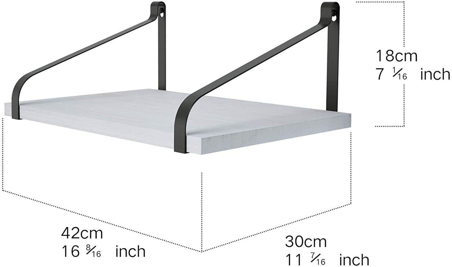 Wall Shelves: Kitchen Living Room Bathroom Bedroom Set of 2 Black