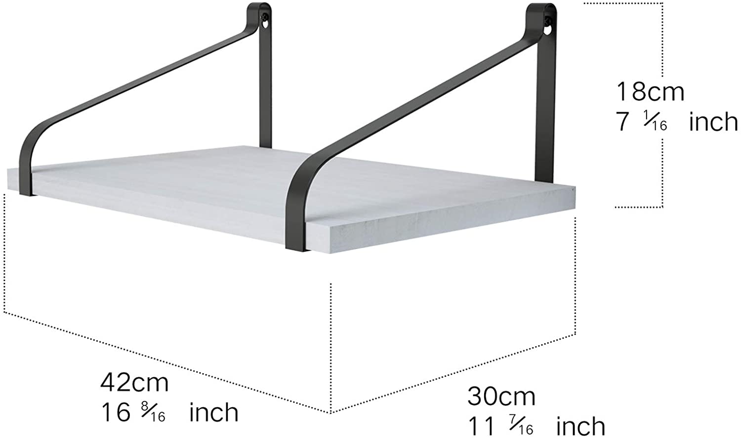 Wall Shelves: Kitchen Living Room Bathroom Bedroom Set of 2 Black