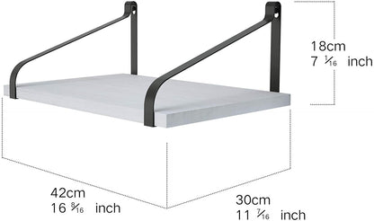 Wall Shelves: Kitchen Living Room Bathroom Bedroom Set of 2 Black