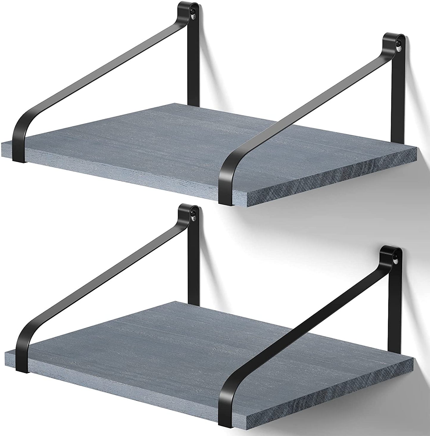 Wall Shelves: Kitchen Living Room Bathroom Bedroom Set of 2 Black