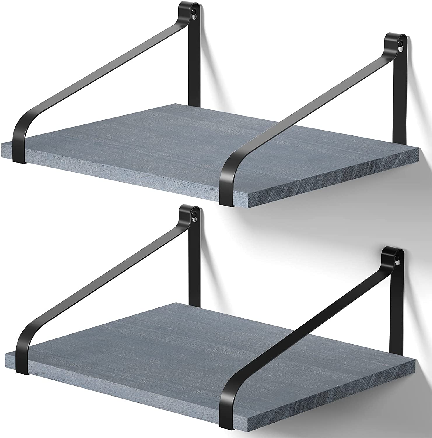 Wall Shelves: Kitchen Living Room Bathroom Bedroom Set of 2 Black