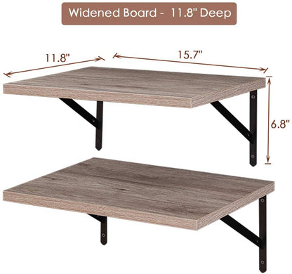 Wall Shelves Large Storage Rack for Room Kitchen Office - Cream Gray 