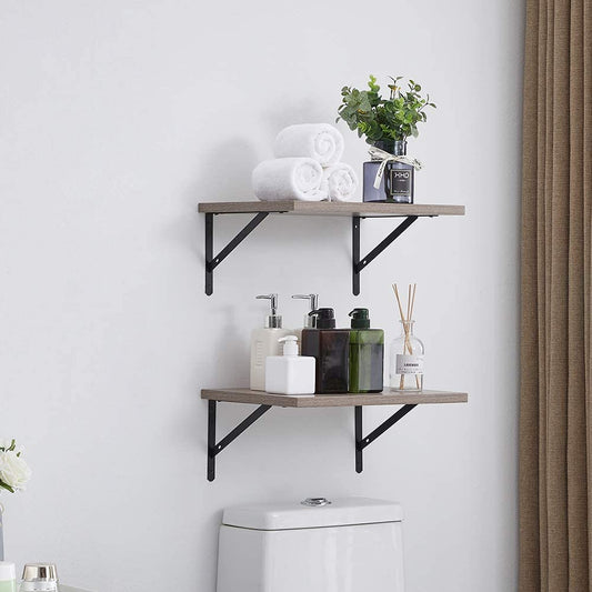 Wall Shelves Large Storage Rack for Room Kitchen Office - Cream Gray 