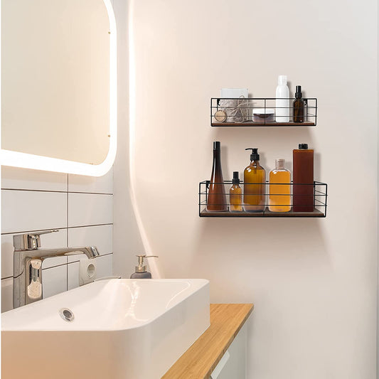 Wall Shelves Mounted Set of 2, Hanging Storage Shelves