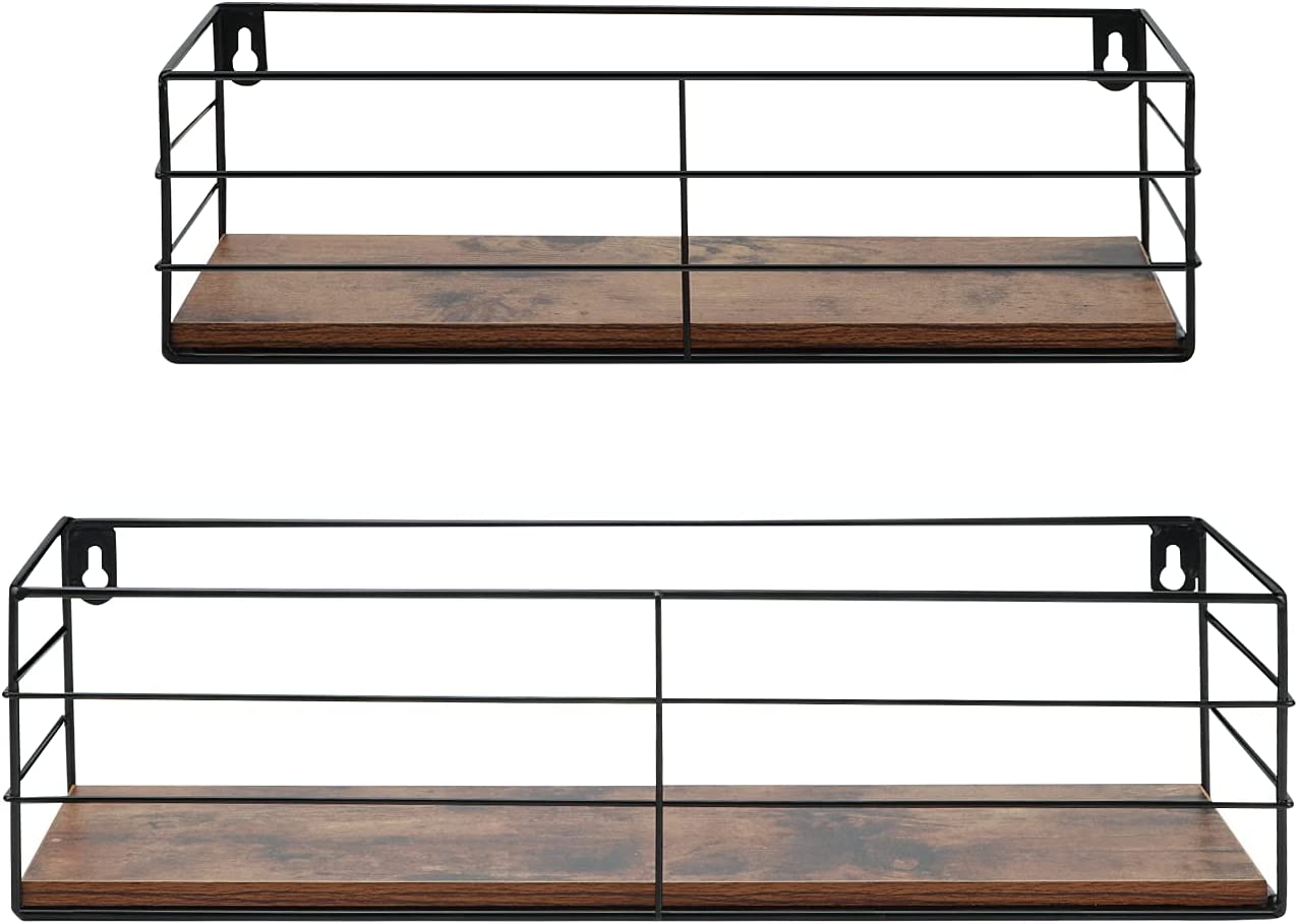 Wall Shelves Mounted Set of 2, Hanging Storage Shelves