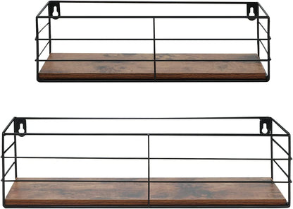 Wall Shelves Mounted Set of 2, Hanging Storage Shelves