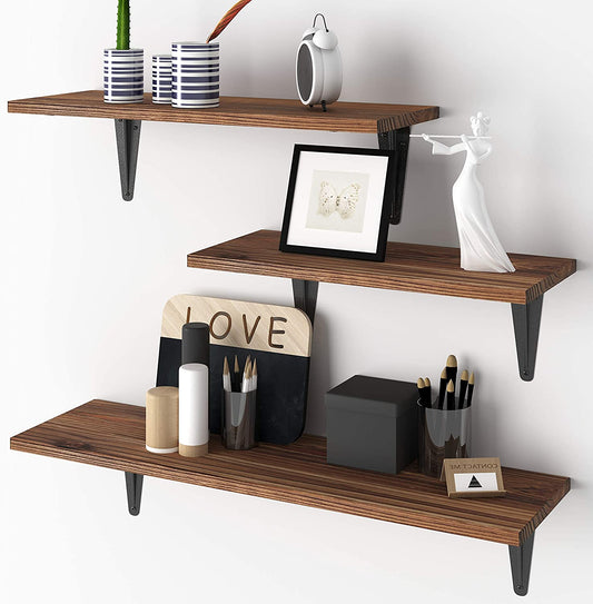 Wall Shelves: Organizer Set of 3 for Living Room, Bedroom, Kitchen, Bathroom, Office