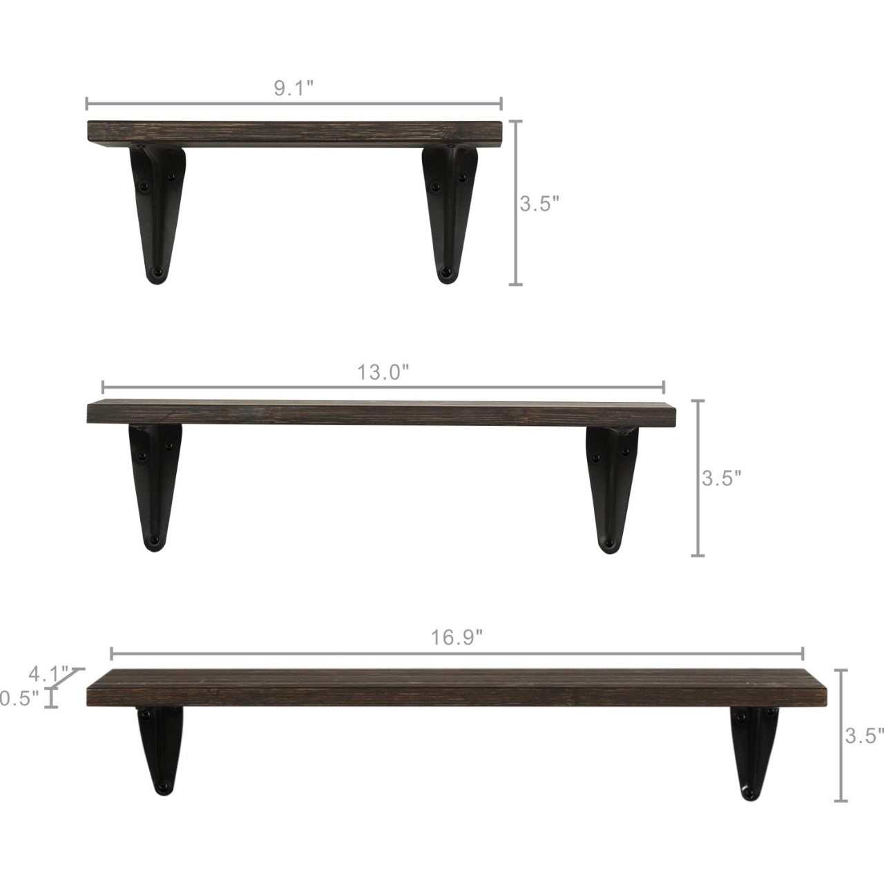 Wall Shelves Organizer Set of 3 for Living Room, Kitchen, Bathroom, Office