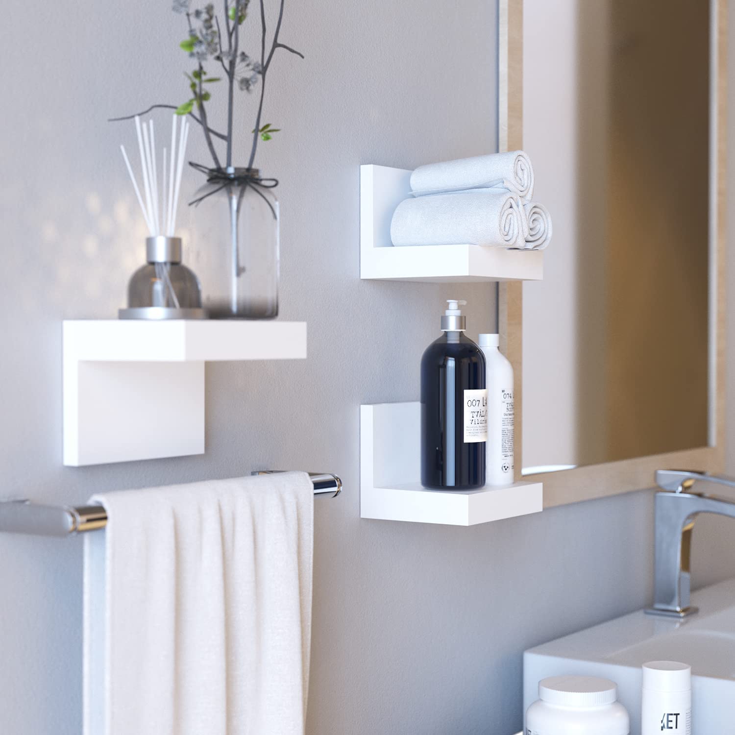 Wall Shelves Plastic Display Ledges for Small Decor, Mini Wall Shelf