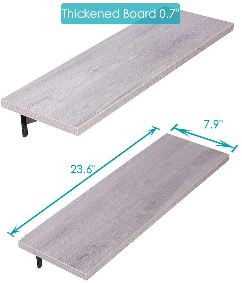 Wall Shelves Set of 2 Black Rustic Arrow Design Wood Storage