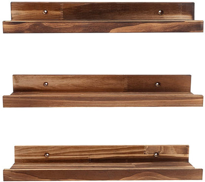 Wall Shelves Set of 3 ,Picture Ledge Shelf Wood for bedrooms,Office,Living Room, Kitchen 