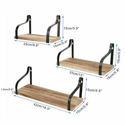 Wall Shelves Shelves with Removable Towel Holder, Storage Shelves Rustic Wood Wall Shelves for Kitchen