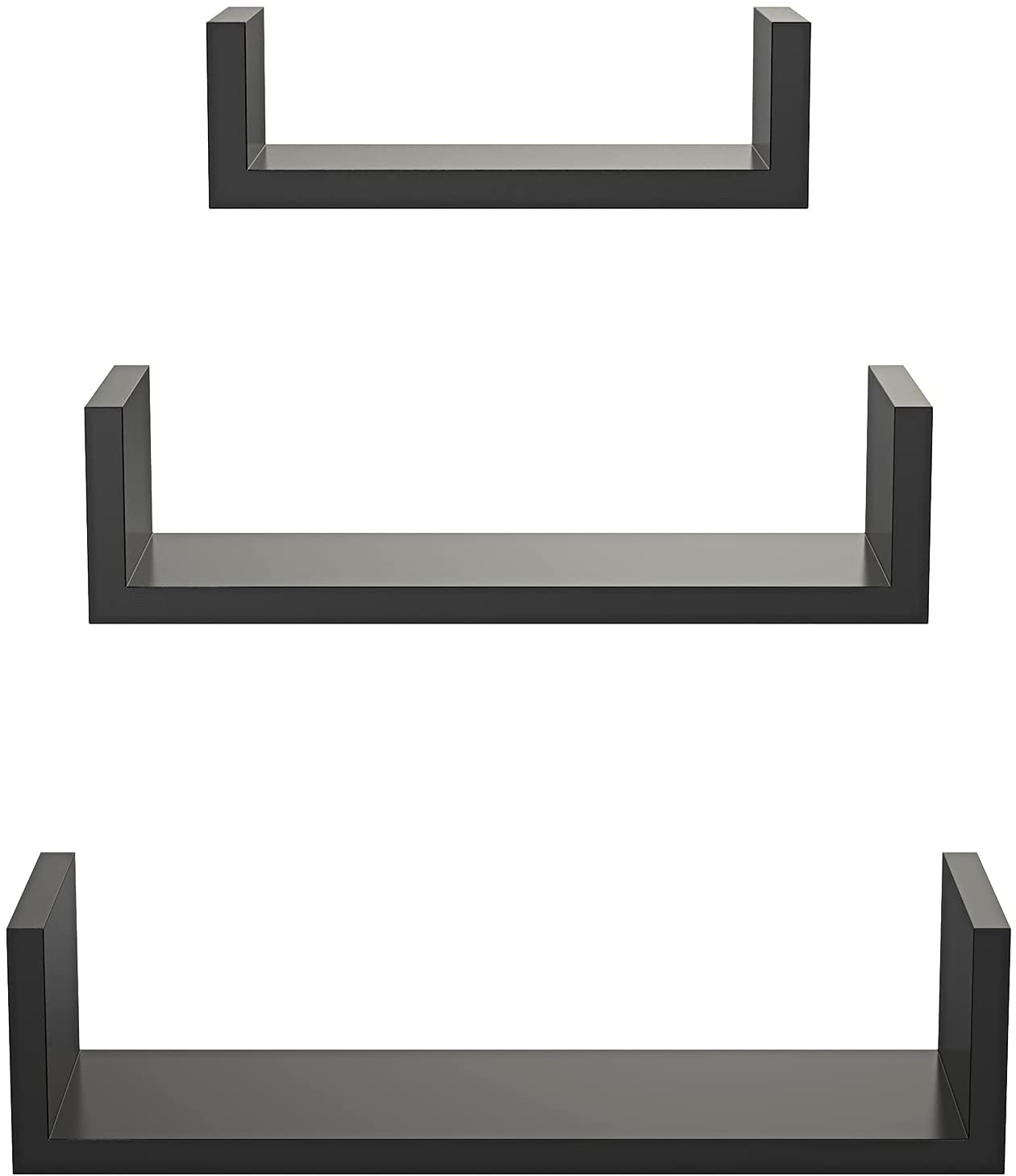 Wall Shelves Storage Shelves for Bathroom, Kitchen and Bedroom - Black 
