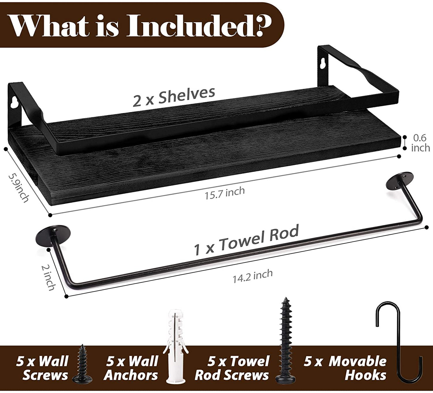 Wall Shelves: Towel Holder, Living Room, Kitchen and Bedroom Bathroom Shelves Wall