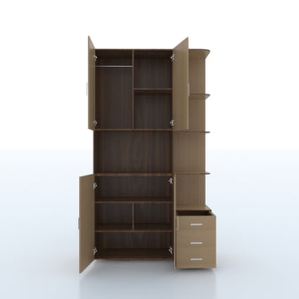 Wardrobe : 2 Door Wardrobe (In Bavarian Finish)