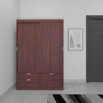 Wardrobe : 2 Door Wardrobe (In Classic Walnut)