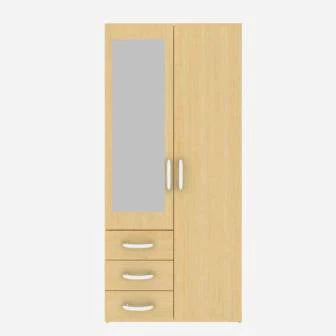Wardrobe : 2 Door Wardrobe With Mirror