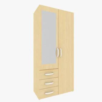 Wardrobe : 2 Door Wardrobe With Mirror