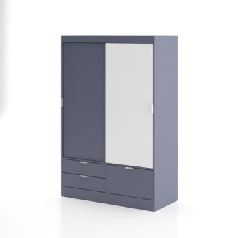 Wardrobe : 2 Door Wardrobe (In Grey Finish)