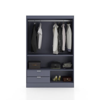 Wardrobe : 2 Door Wardrobe (In Grey Finish)