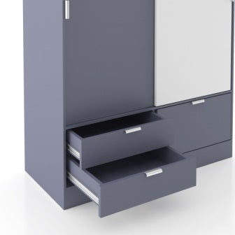 Wardrobe : 2 Door Wardrobe (In Grey Finish)