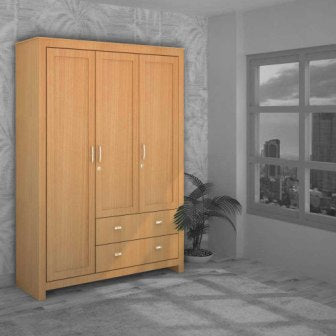 Wardrobe 4 Door Wardrobe (In Khaya Mahogny)