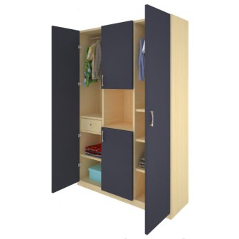 Wardrobe : 3 Door Wardrobe (In Elegant Grey)