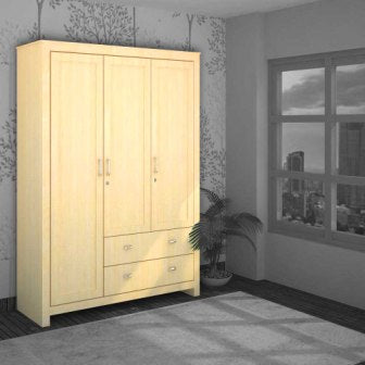 Wardrobe : 3 Door Wardrobe (In Fusion Maple)