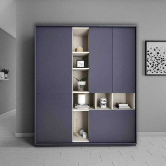 Wardrobe : 3 Door Wardrobe (In Solid Grey)